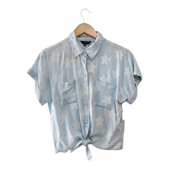 Sim & Sam Tops - Sim & Sam Star Print Tie Front Hem Top XL
